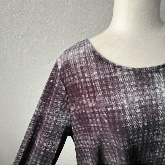 NWT Intro Black Purple Stretch Large Soft Relaxed High Low Sweater Grunge Whimsy - Picture 2 of 6